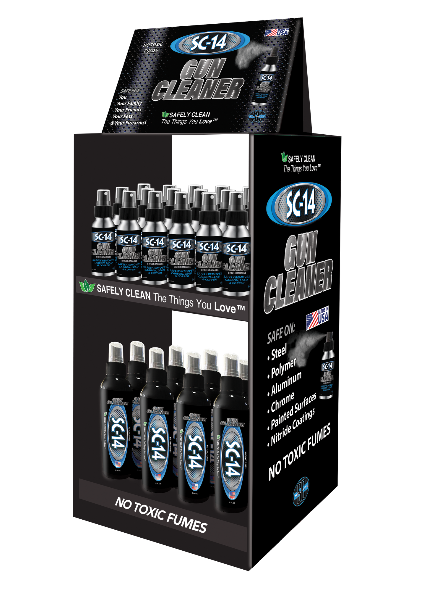 Dealers SC-14® Gun Cleaner Counter Display - 8oz & 2.5oz Cases (Retail Value $1,039.16)